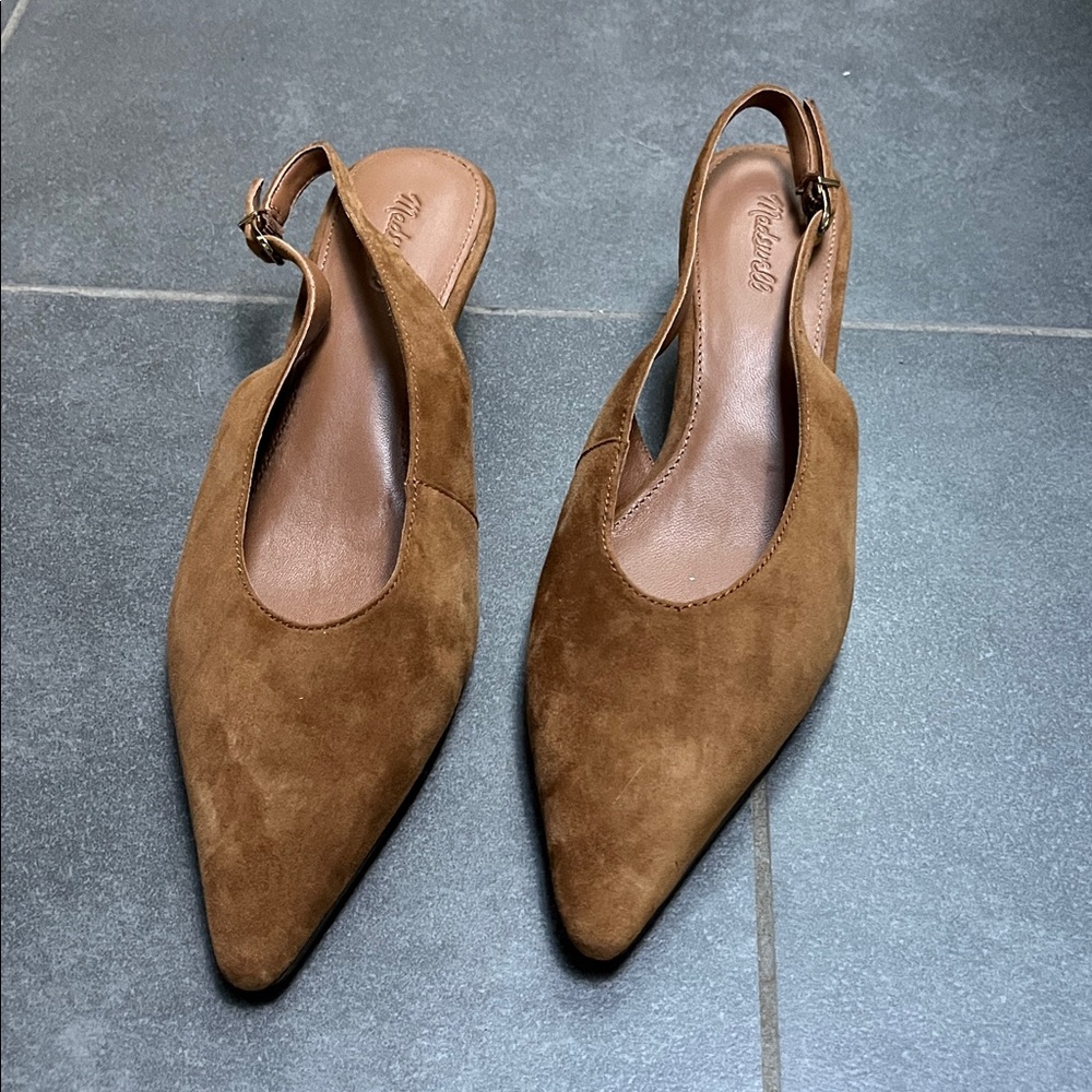 Madewell Emilie Suede Slingback Pump sz 7 - Picture 2 of 5